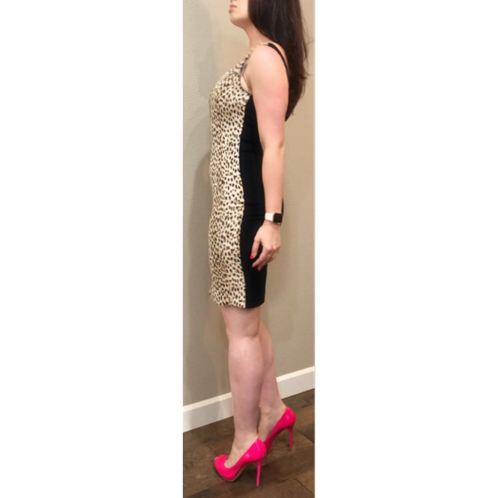 DVF Arianna Leopard Colorblock Sheath Dress SZ 8 - Picture 4 of 15